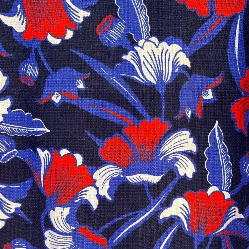 J. Crew | Red, White, & Blue Floral Pencil Mini Skirt (Size 0)